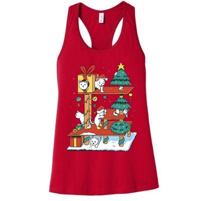 Cathouse Christmas Cat Tree Womens Tank Top
