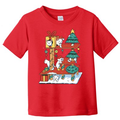 Cathouse Christmas Cat Tree Toddler T-Shirt