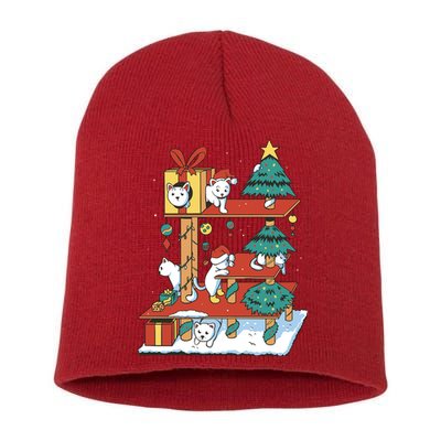 Cathouse Christmas Cat Tree Short Acrylic Beanie