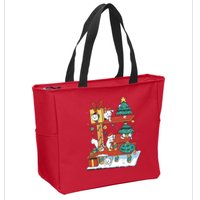 Cathouse Christmas Cat Tree Zip Tote Bag