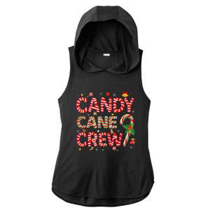 Candy Cane Crew Funny Christmas Candy Lover Xmas Pajamas Ladies PosiCharge Tri-Blend Wicking Draft Hoodie Tank