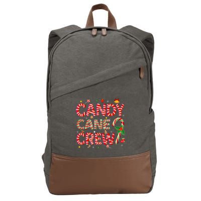 Candy Cane Crew Funny Christmas Candy Lover Xmas Pajamas Cotton Canvas Backpack