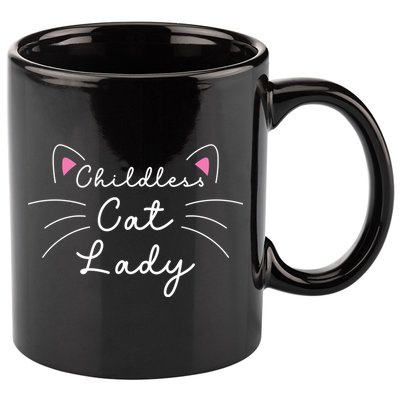Cute Childless Cat Ladies Childless Cat Lady 11oz C Handle Ceramic Mug