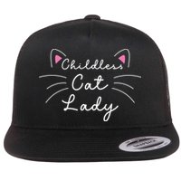 Cute Childless Cat Ladies Childless Cat Lady Flat Bill Trucker Hat