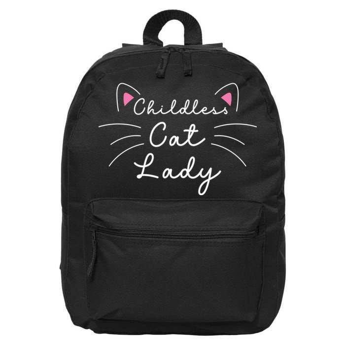 Cute Childless Cat Ladies Childless Cat Lady 16 in Basic Backpack