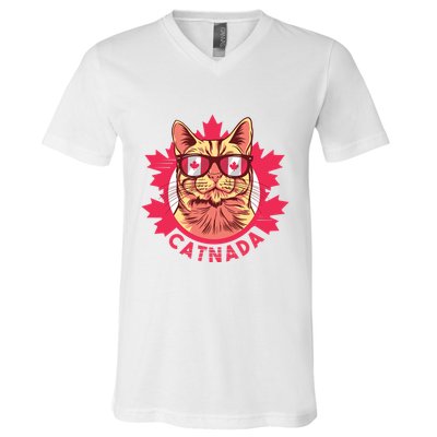 Canadian Cat V-Neck T-Shirt