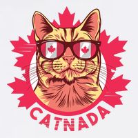 Canadian Cat Flat Bill Trucker Hat