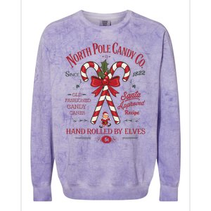 Candy Cane Company Elf Christmas Old Fashioned North Pole Colorblast Crewneck Sweatshirt