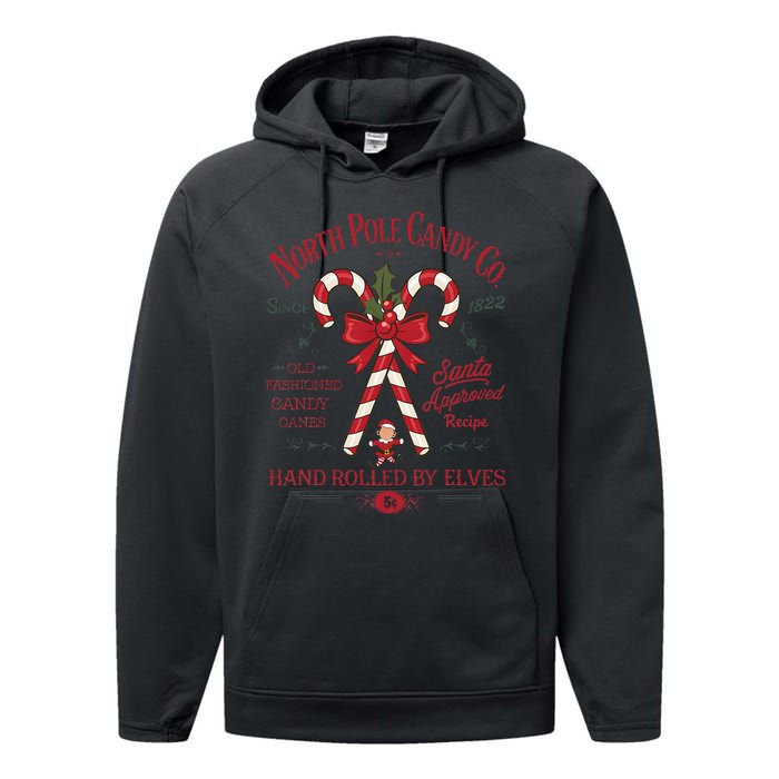 Candy Cane Company Elf Christmas Old Fashioned North Pole Performance Fleece Hoodie