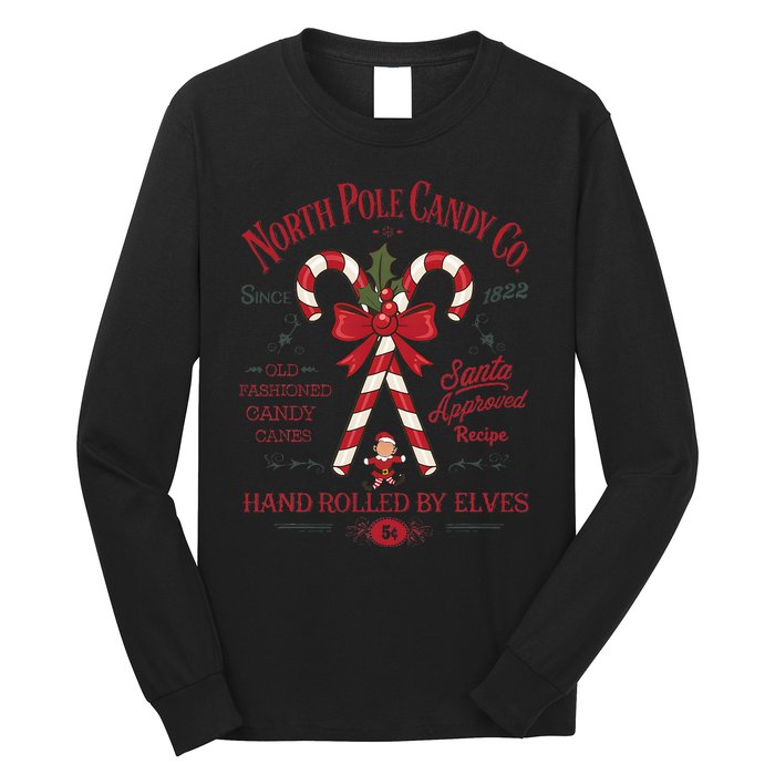 Candy Cane Company Elf Christmas Old Fashioned North Pole Long Sleeve Shirt