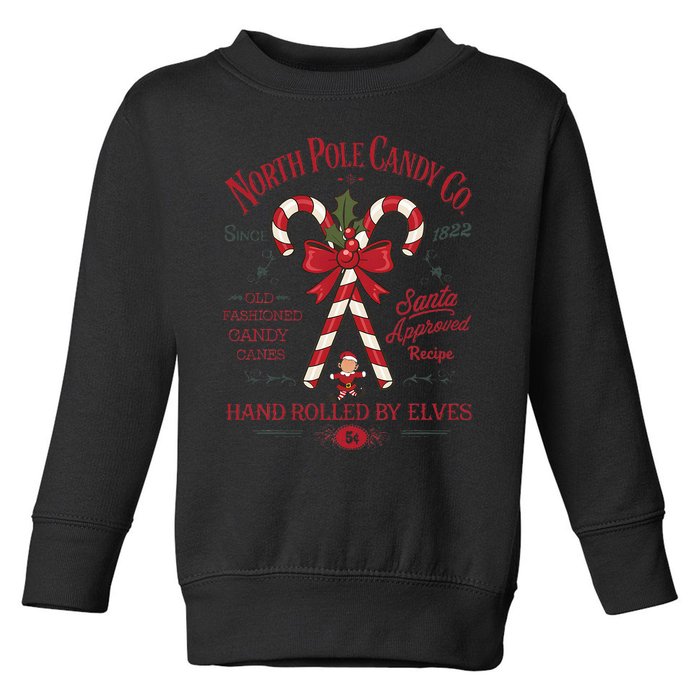 Candy Cane Company Elf Christmas Old Fashioned North Pole Toddler Sweatshirt