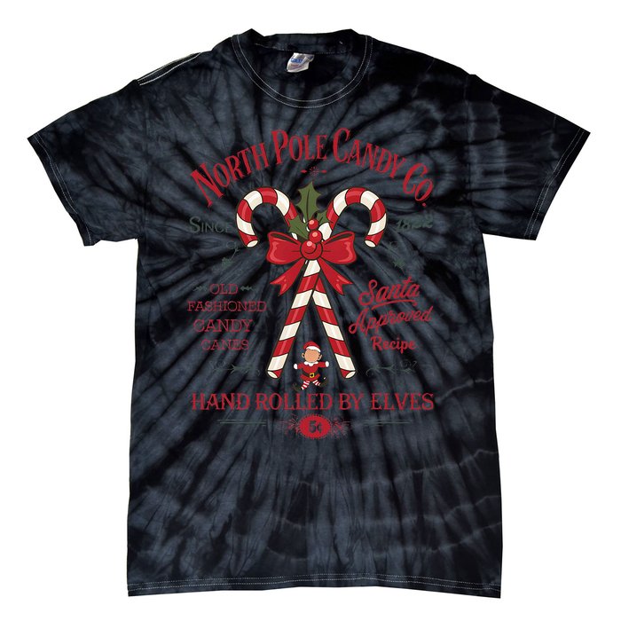 Candy Cane Company Elf Christmas Old Fashioned North Pole Tie-Dye T-Shirt