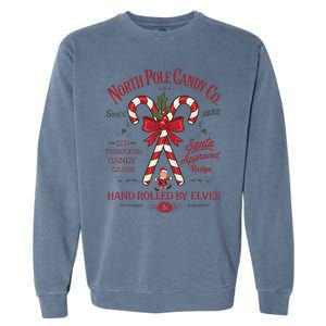 Candy Cane Company Elf Christmas Old Fashioned North Pole Garment-Dyed Sweatshirt