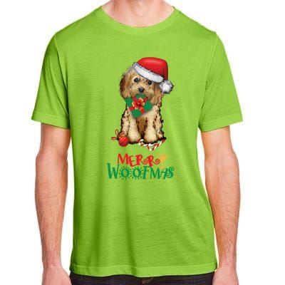 Christmas Cockapoo Cavapoo Doodle Santa Merry Woofmas Gift Adult ChromaSoft Performance T-Shirt