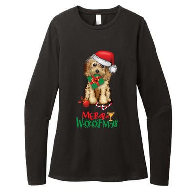 Christmas Cockapoo Cavapoo Doodle Santa Merry Woofmas Gift Womens CVC Long Sleeve Shirt