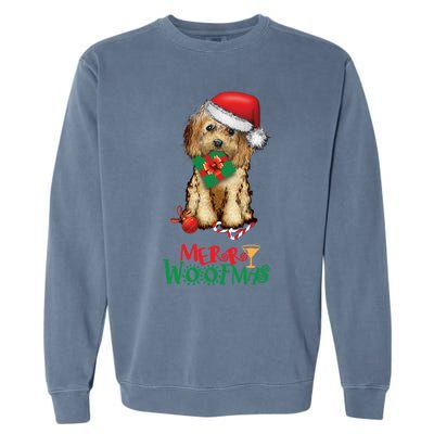 Christmas Cockapoo Cavapoo Doodle Santa Merry Woofmas Gift Garment-Dyed Sweatshirt