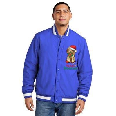 Christmas Cockapoo Cavapoo Doodle Santa Merry Woofmas Gift Insulated Varsity Jacket