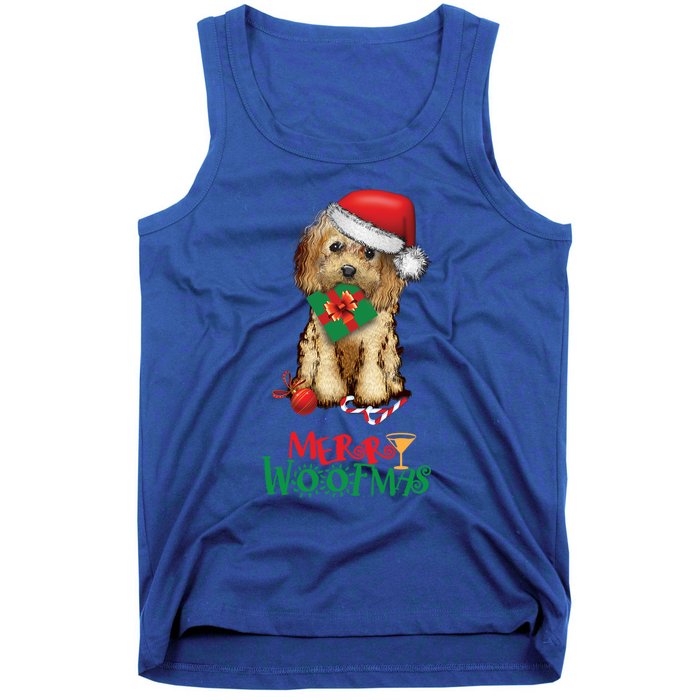 Christmas Cockapoo Cavapoo Doodle Santa Merry Woofmas Gift Tank Top