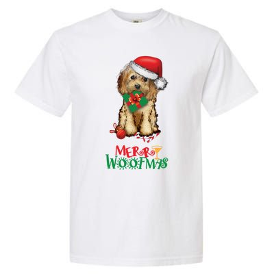 Christmas Cockapoo Cavapoo Doodle Santa Merry Woofmas Gift Garment-Dyed Heavyweight T-Shirt