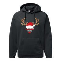 Cousin Crew Christmas Reindeer Santa Hat Matching Pajama Performance Fleece Hoodie