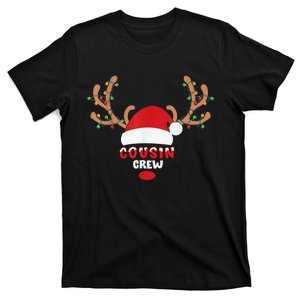 Cousin Crew Christmas Reindeer Santa Hat Matching Pajama T-Shirt