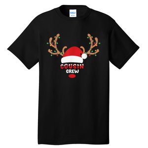 Cousin Crew Christmas Reindeer Santa Hat Matching Pajama Tall T-Shirt