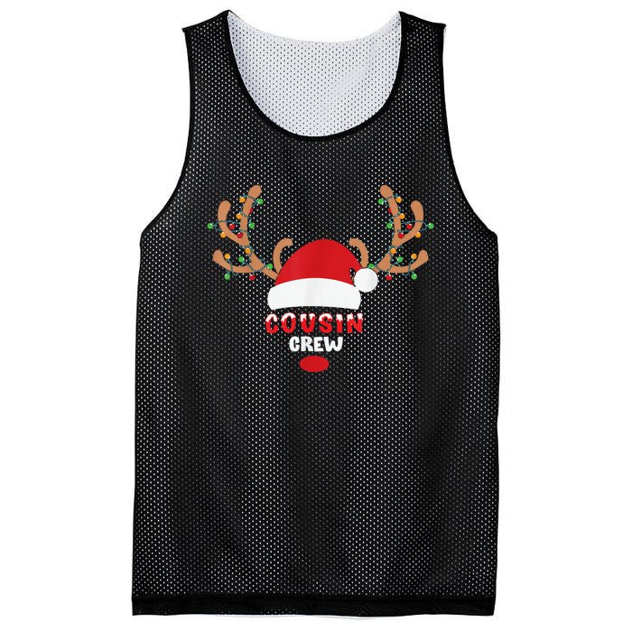 Cousin Crew Christmas Reindeer Santa Hat Matching Pajama Mesh Reversible Basketball Jersey Tank