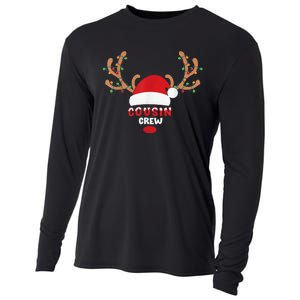 Cousin Crew Christmas Reindeer Santa Hat Matching Pajama Cooling Performance Long Sleeve Crew