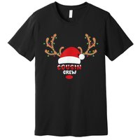 Cousin Crew Christmas Reindeer Santa Hat Matching Pajama Premium T-Shirt