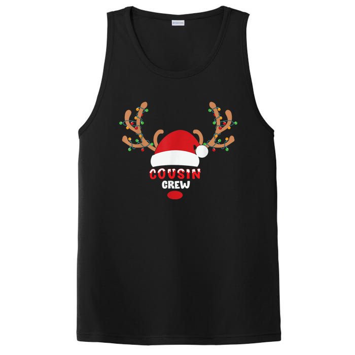 Cousin Crew Christmas Reindeer Santa Hat Matching Pajama PosiCharge Competitor Tank