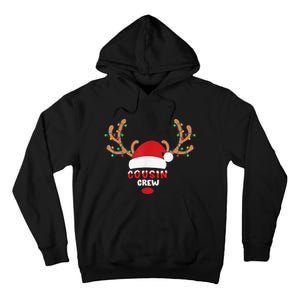 Cousin Crew Christmas Reindeer Santa Hat Matching Pajama Tall Hoodie