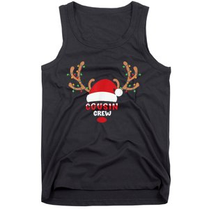 Cousin Crew Christmas Reindeer Santa Hat Matching Pajama Tank Top