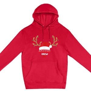 Cousin Crew Christmas Reindeer Santa Hat Matching Pajama Premium Pullover Hoodie