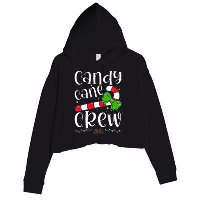 Candy Cane Crew Funny Christmas Candy Lover Xmas Crop Fleece Hoodie