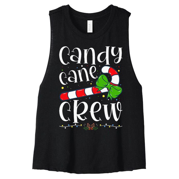 Candy Cane Crew Funny Christmas Candy Lover Xmas Women's Racerback Cropped Tank