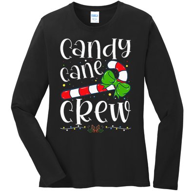 Candy Cane Crew Funny Christmas Candy Lover Xmas Ladies Long Sleeve Shirt