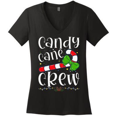 Candy Cane Crew Funny Christmas Candy Lover Xmas Women's V-Neck T-Shirt