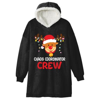 Chaos Coordinator Crew Reindeer Santa Hat Christmas Lights Hooded Wearable Blanket