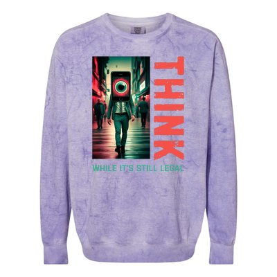 Conservative Cancel Culture Think While Its Still Legal Colorblast Crewneck Sweatshirt