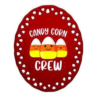 Candy Corn Crew Halloween Costume Friends Ceramic Oval Ornament