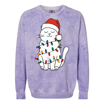 Cute Cat Christmascat Lover Gift For Christmas Colorblast Crewneck Sweatshirt