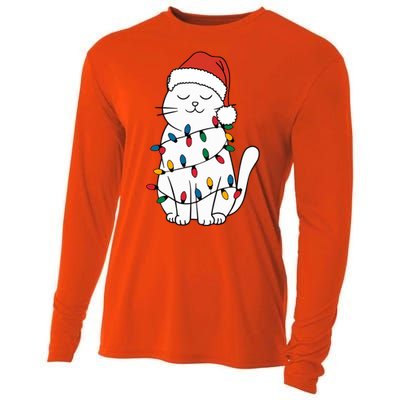 Cute Cat Christmascat Lover Gift For Christmas Cooling Performance Long Sleeve Crew