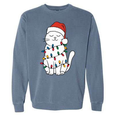 Cute Cat Christmascat Lover Gift For Christmas Garment-Dyed Sweatshirt