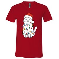 Cute Cat Christmascat Lover Gift For Christmas V-Neck T-Shirt