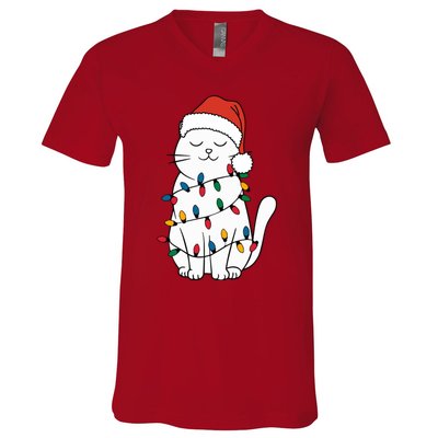 Cute Cat Christmascat Lover Gift For Christmas V-Neck T-Shirt