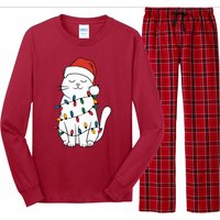 Cute Cat Christmascat Lover Gift For Christmas Long Sleeve Pajama Set