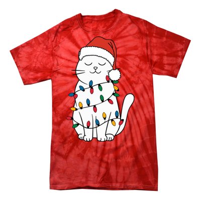 Cute Cat Christmascat Lover Gift For Christmas Tie-Dye T-Shirt