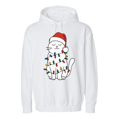 Cute Cat Christmascat Lover Gift For Christmas Garment-Dyed Fleece Hoodie