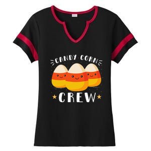 Candy Corn Crew Halloween Costume Friends Ladies Halftime Notch Neck Tee