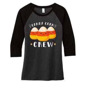 Candy Corn Crew Halloween Costume Friends Women's Tri-Blend 3/4-Sleeve Raglan Shirt